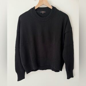 NWOT Quince Organic Cotton Boyfriend Sweater in Black - size Small